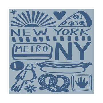New York Knit Throw Pillow