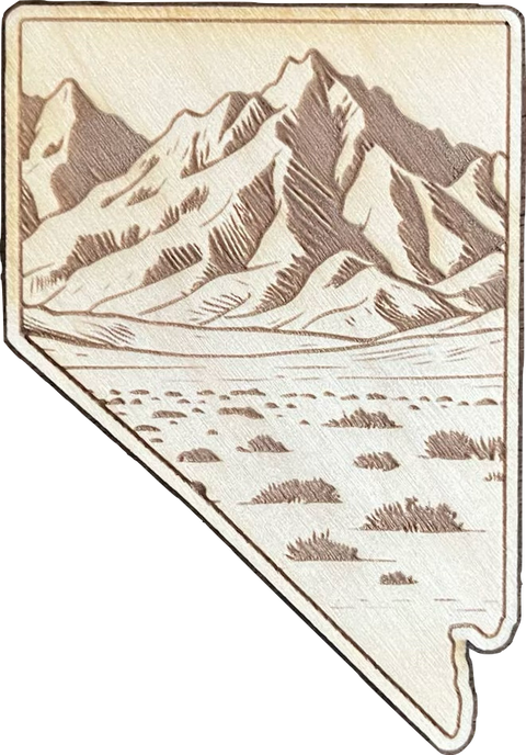 Nevada Etched Wood Magnets