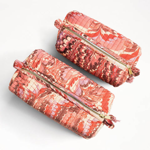 Marbled Cotton Wash Bags