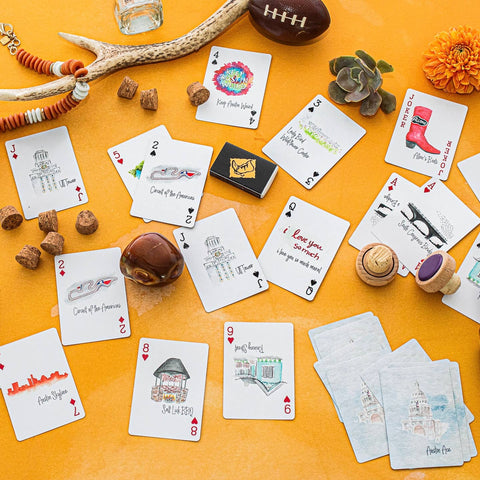 Watercolor City & State Playing Cards