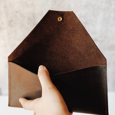 Minimalist Handcrafted Leather Clutch