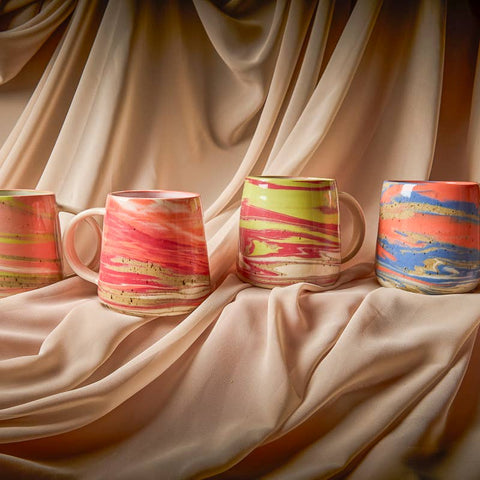 Marbled Stoneware Mugs