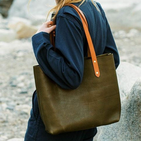 Classic Leather Carryall Tote