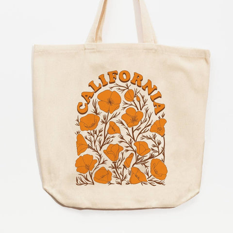 California Poppy Tote Bags