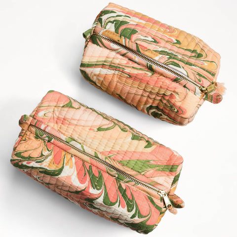 Marbled Cotton Wash Bags
