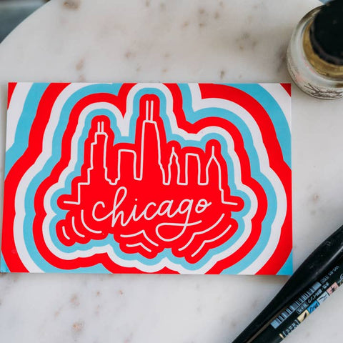 Hand-Drawn Chicago Postcards