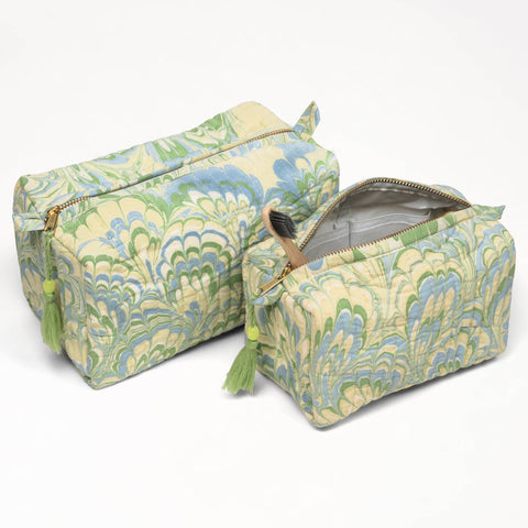 Marbled Cotton Wash Bags
