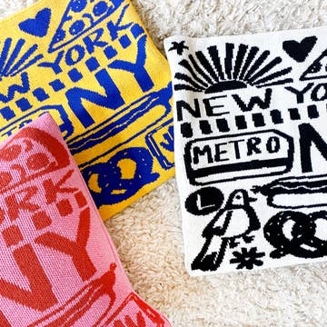 New York Knit Throw Pillow