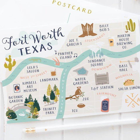 Texas City Map Postcards