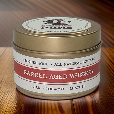 Barrel-Aged Whiskey Travel Candle - Soy Candle - Wine Candle