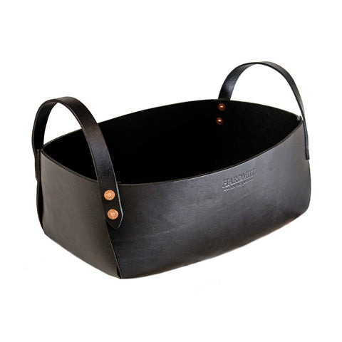 Full-Grain Leather Storage Basket