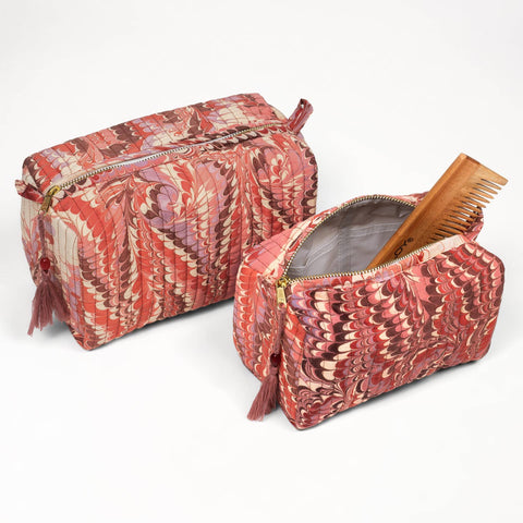 Marbled Cotton Wash Bags