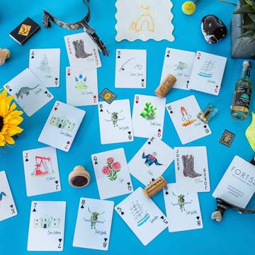 Watercolor City & State Playing Cards