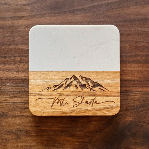 Marble Acacia Coasters