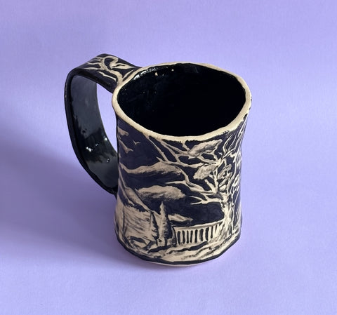Hand-Painted Stoneware Mug