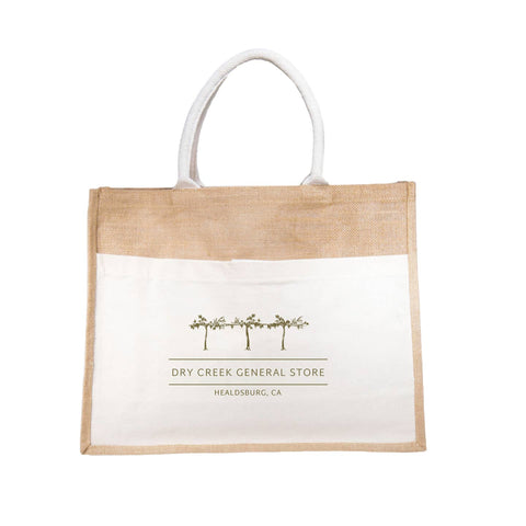 Vista Jute Canvas Pocket Tote with Velcro