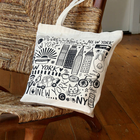 NYC Canvas Zippered Tote