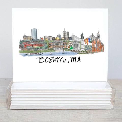 Hand-Drawn City Skyline Notecards