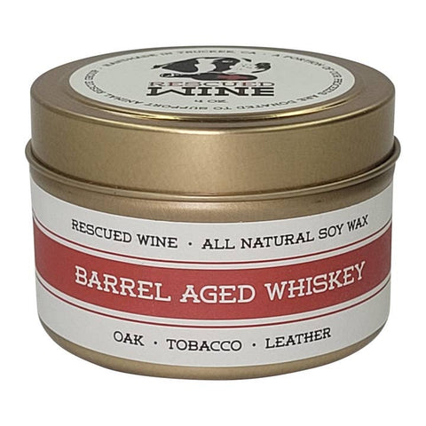 Barrel-Aged Whiskey Travel Candle - Soy Candle - Wine Candle