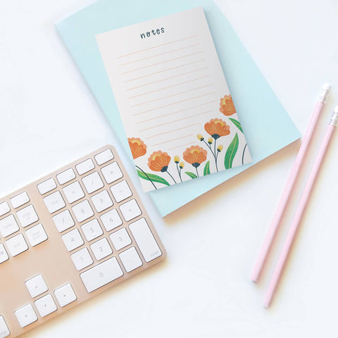 Floral Notes Lined Notepad