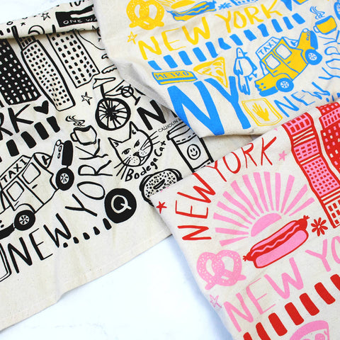 New York Screen Printed Tea Towels