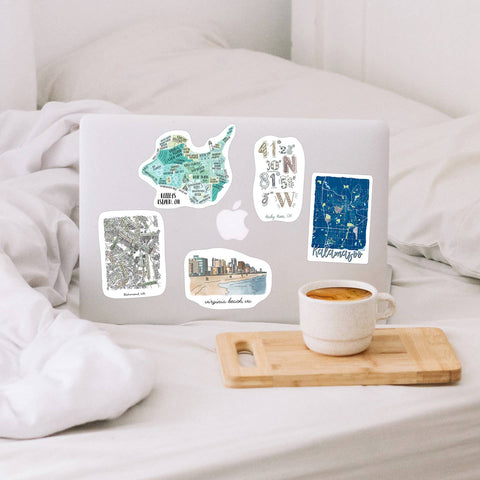 Custom City Stickers, City Illustration