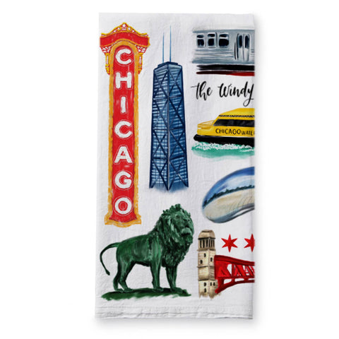 Landmark Collage Tea Towel