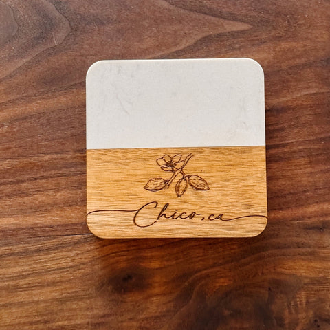 Marble Acacia Coasters