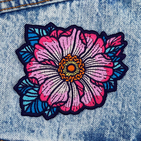 Floral Iron-On Embroidered Patches