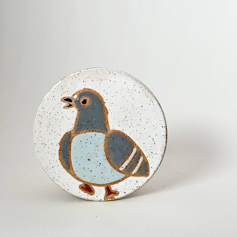 Whimsical Pigeon Coasters Set