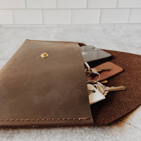 Minimalist Handcrafted Leather Clutch