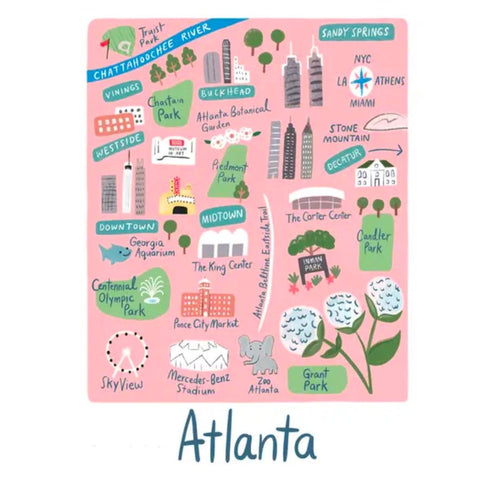 Atlanta Map Notecard & Print