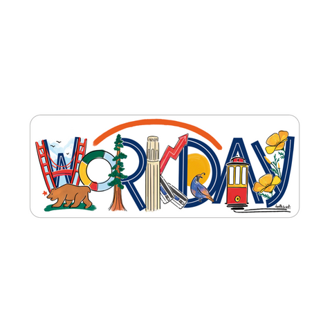 Workday Landmark Lettering Sticker