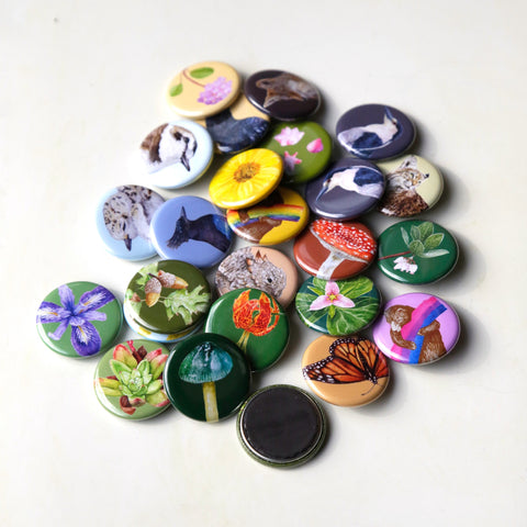 California Flora & Fauna Round Magnets