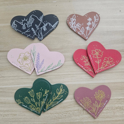 Botanical Heart Leather Bookmarks