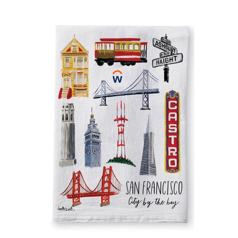 Workday San Francisco Collage Tea Towel