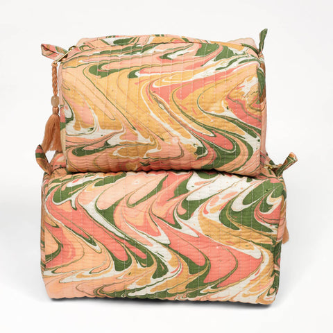 Marbled Cotton Wash Bags
