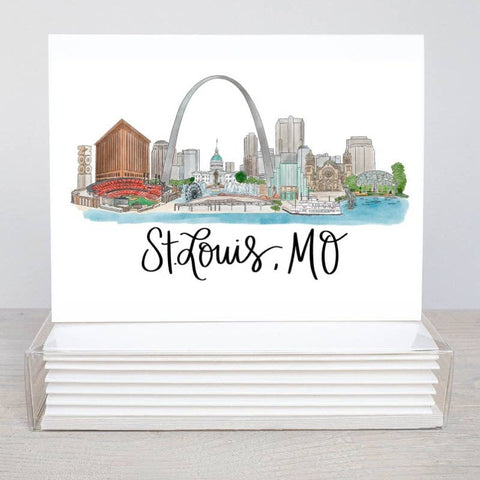 Hand-Drawn City Skyline Notecards