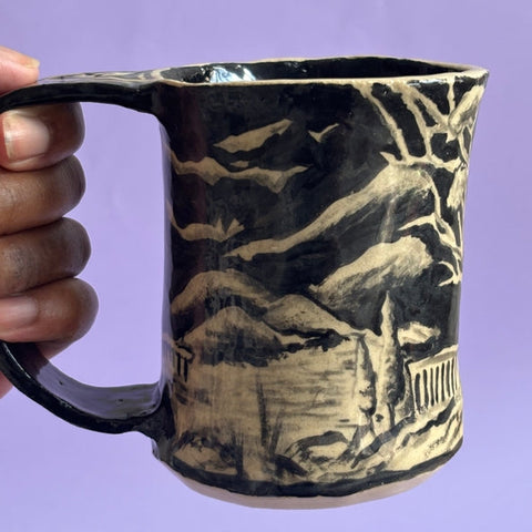 Hand-Painted Stoneware Mug