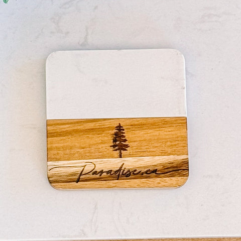 Marble Acacia Coasters