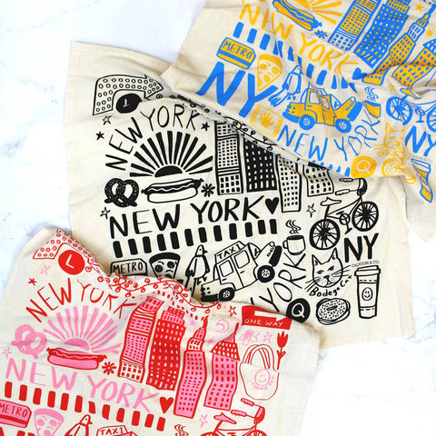 New York Screen Printed Tea Towels