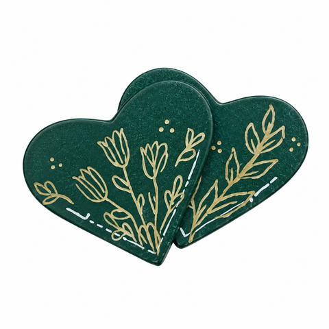 Botanical Heart Leather Bookmarks