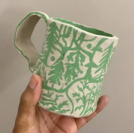 Hand-Painted Stoneware Mug