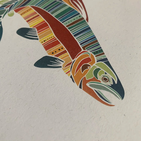 Signed Mosaic Watercolor Wildlife Prints
