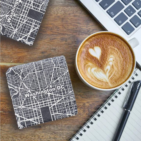 City Skyline or Map Slate Coasters
