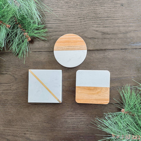 Marble Acacia Coasters