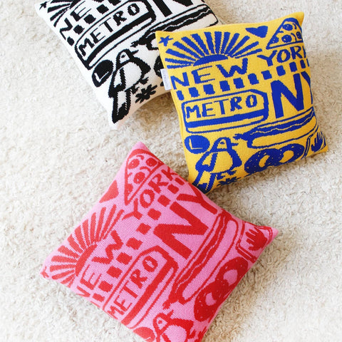 New York Knit Throw Pillow