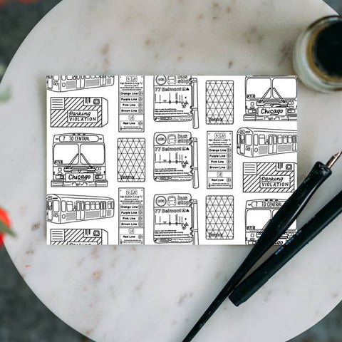 Hand-Drawn Chicago Postcards