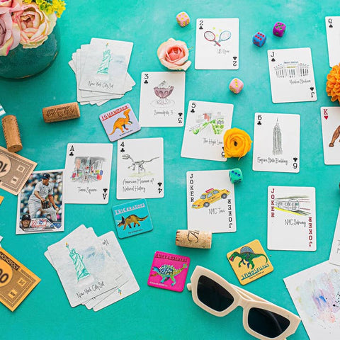 Watercolor City & State Playing Cards