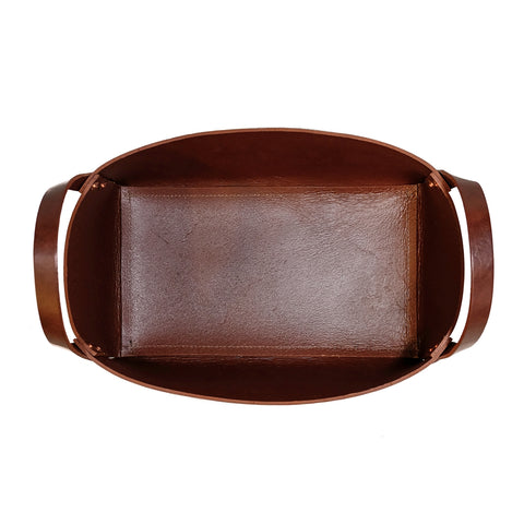 Full-Grain Leather Storage Basket